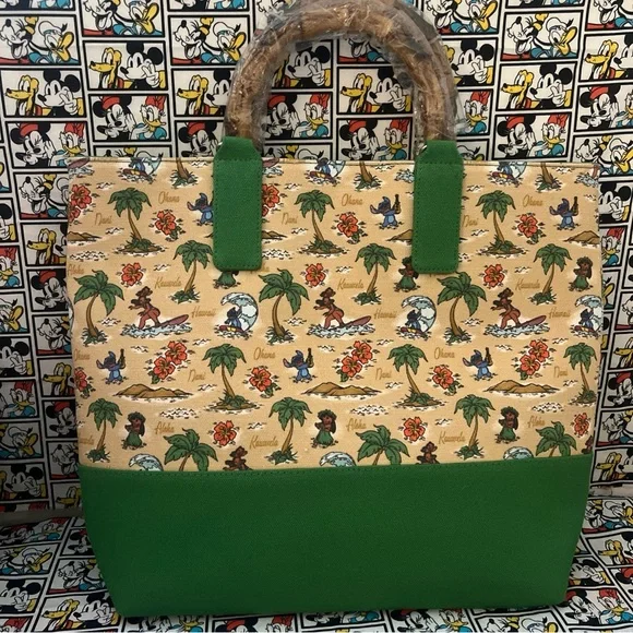 Loungefly Disney Lilo & Stitch Beach Scenes Allover Print Canvas Tote Bag NWT - Picture 2 of 9